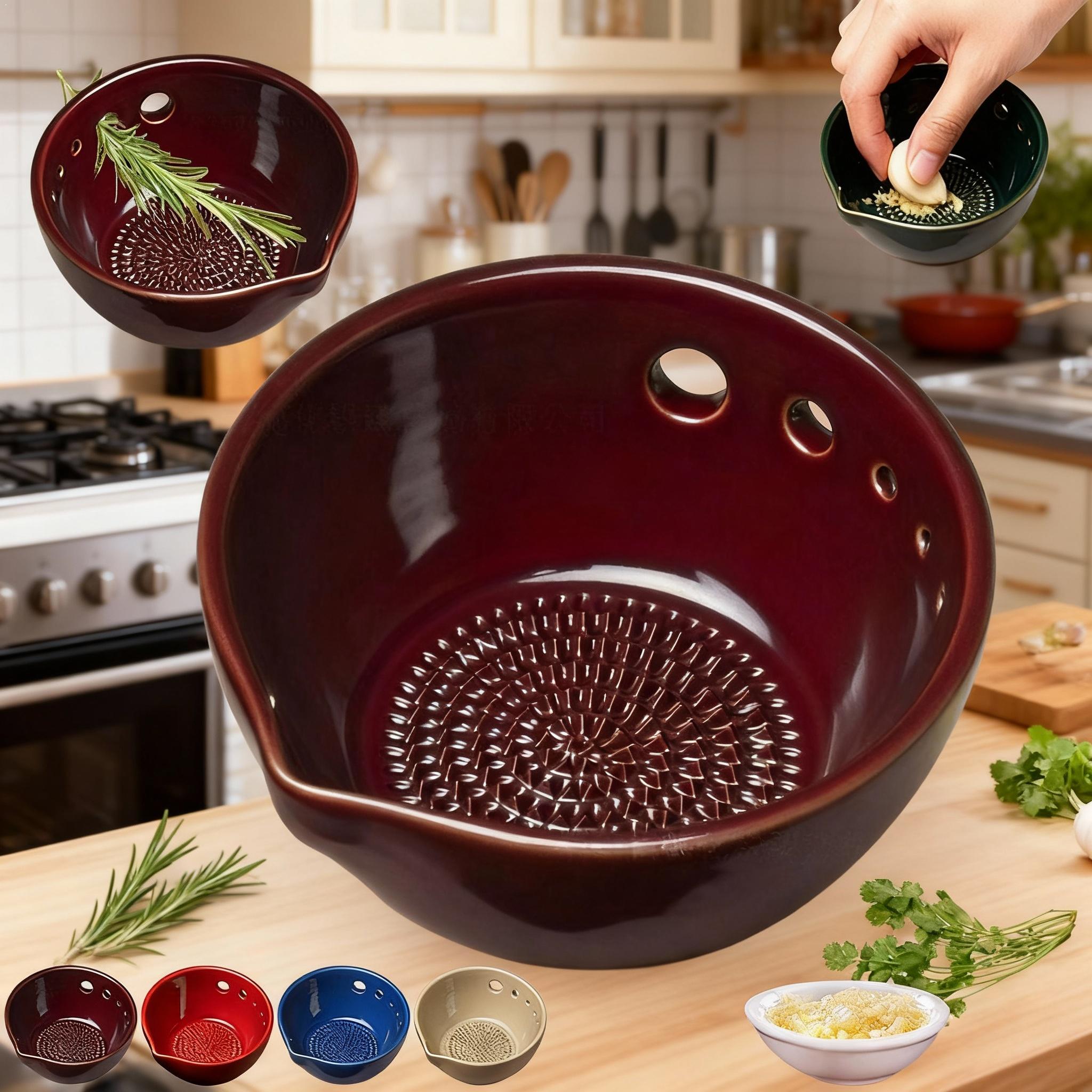 Kitchen Gadgets Save Time - Tarka do czosnku, ręcznie robiona ceramika,