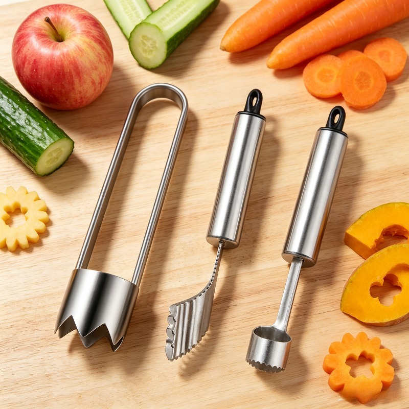Apple Corer Slicer - Zestaw 3 szt. nierdzewnych wykrawaczy do