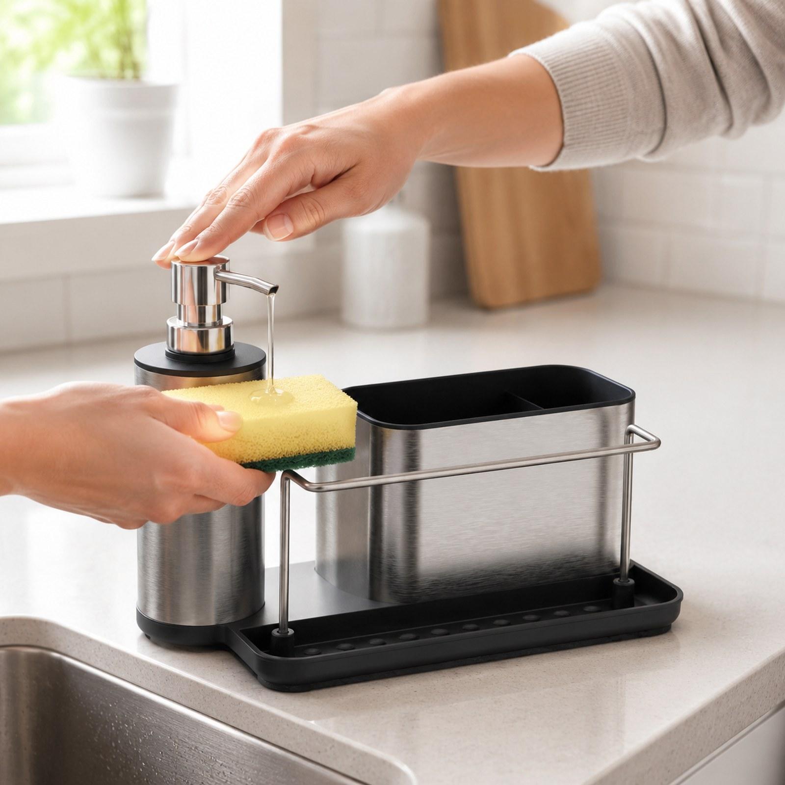 Kitchen Gadgets Dispenser Brush Holder - Dozownik do mydła kuchennego z uchwytem