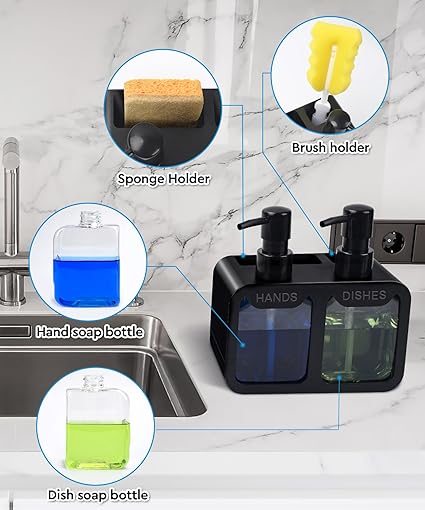 Zestaw dozowników do mydła do  – Kitchen Gadgets Dispenser Brush Holder recenzja i cena