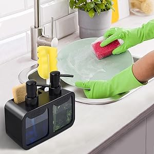 Zestaw dozowników do mydła do  – Kitchen Gadgets Dispenser Brush Holder recenzja i cena