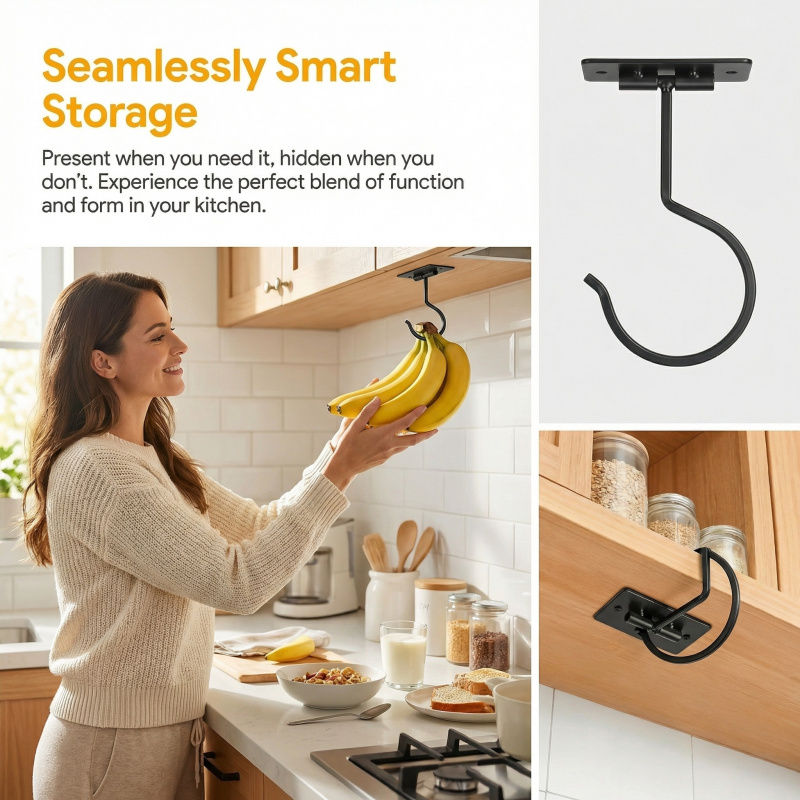 Czarny metalowy samoprzylepny  – Kitchen Gadgets Organizer recenzja i cena